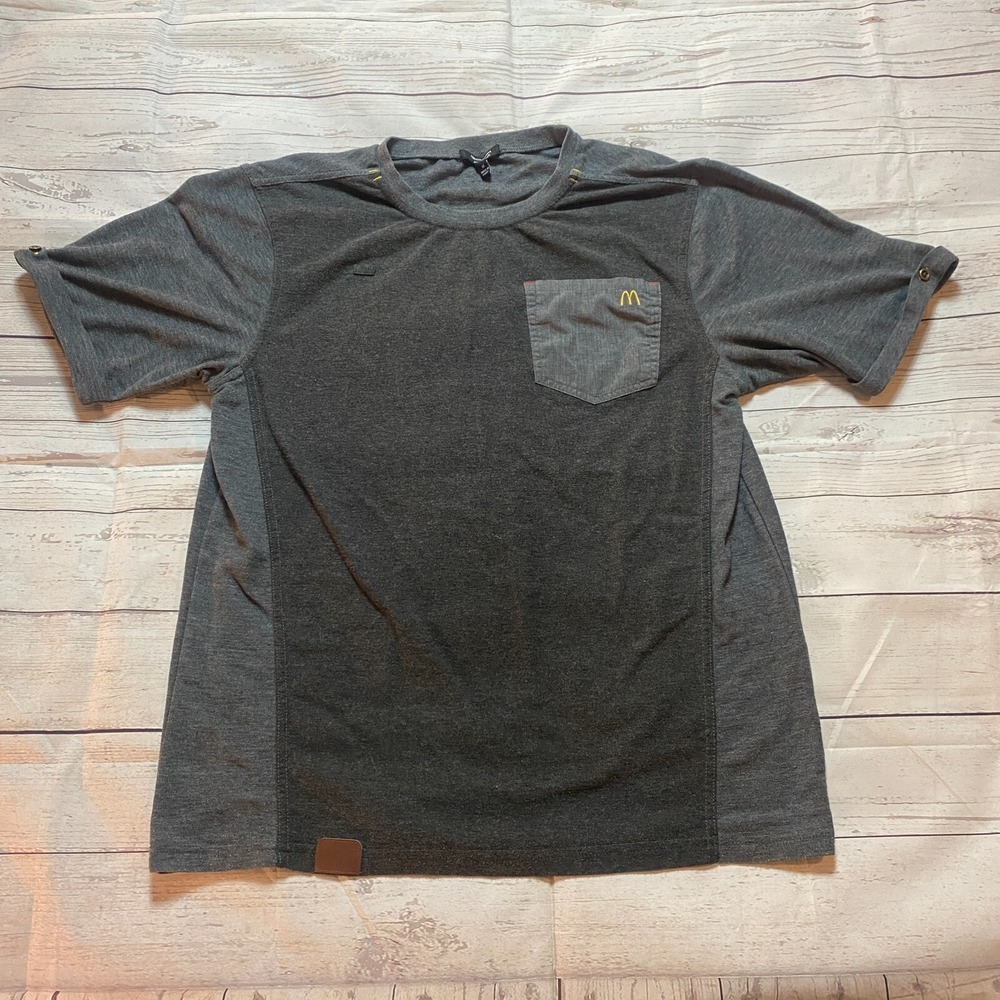 Timeless Elements McDonalds Pocket Shirt Gray Employee Uniform Work Men's Medium